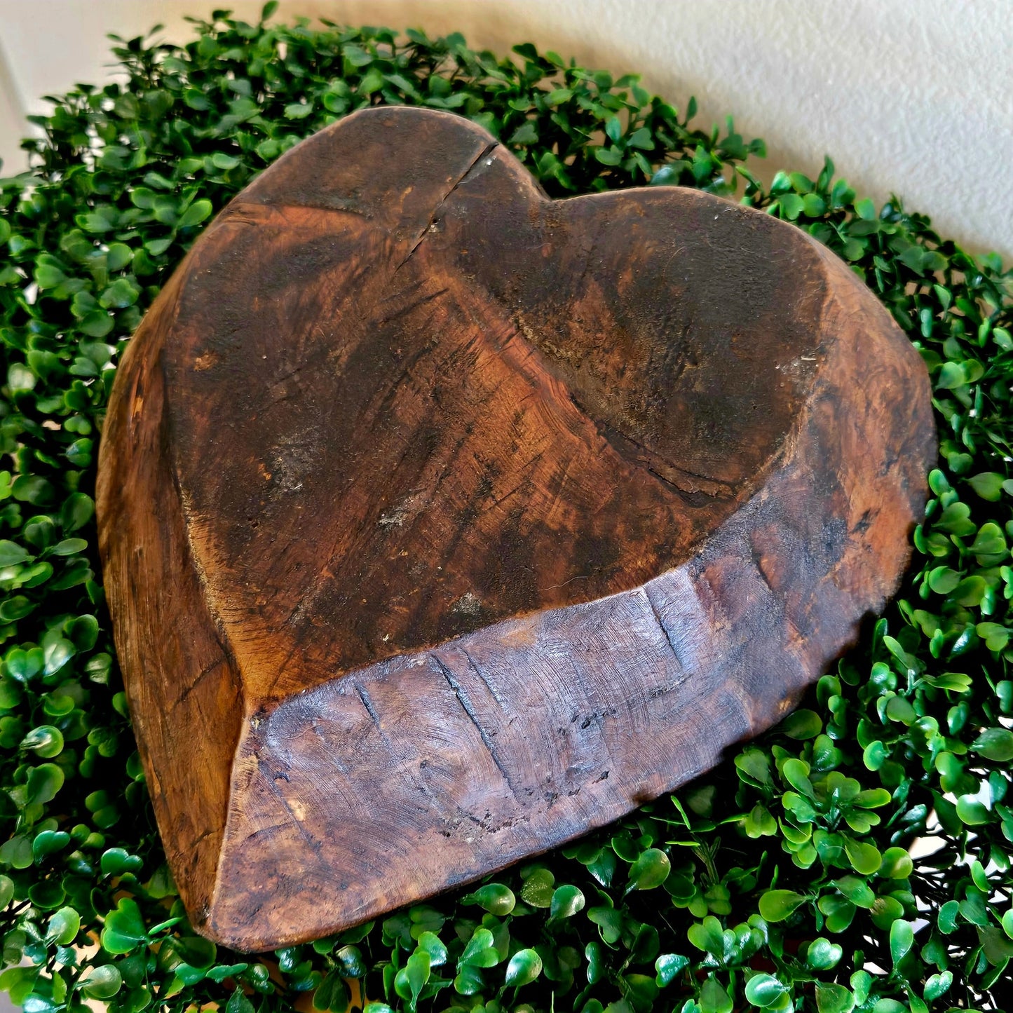 Hand Carved Wooden Heart Bowl