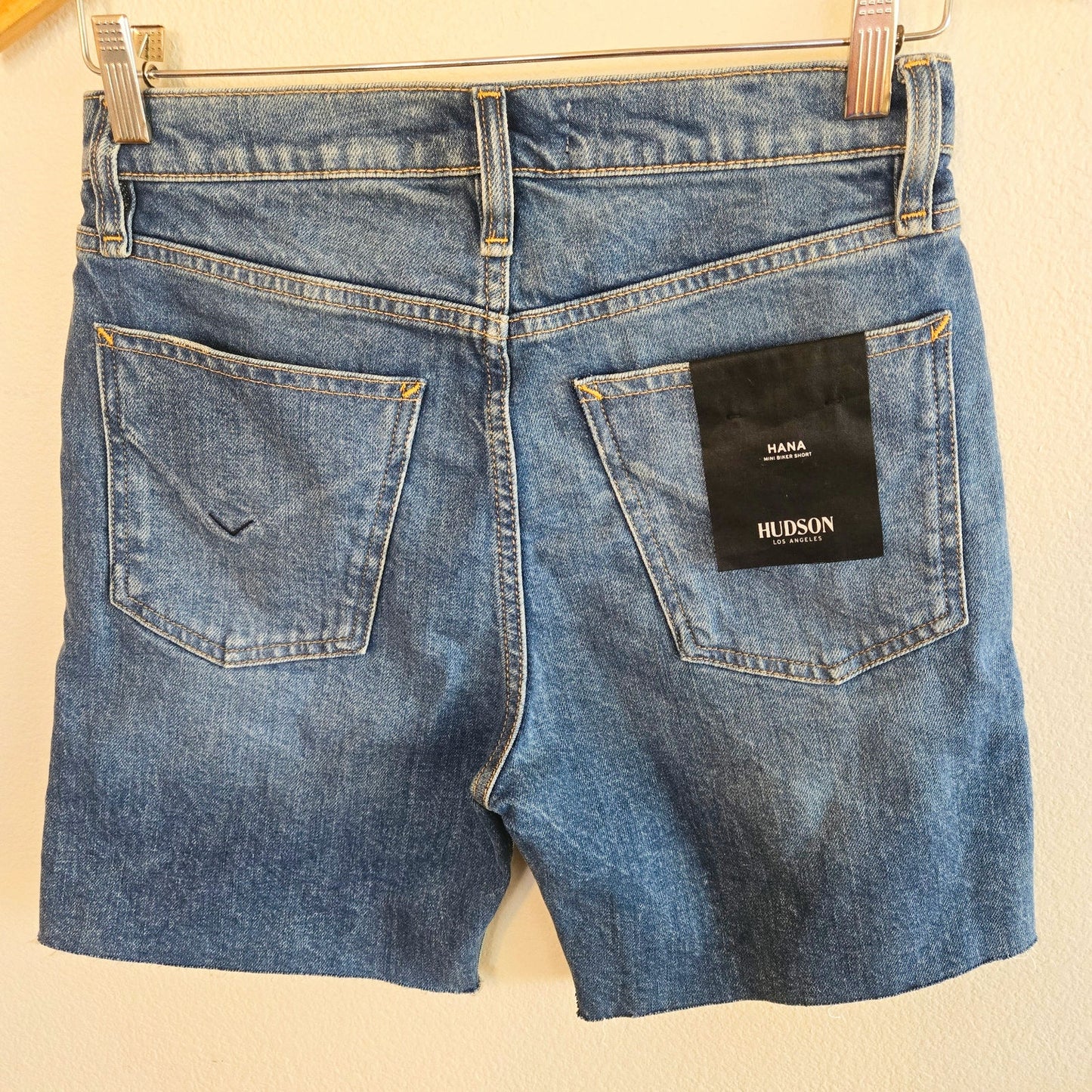 NWT HUDSON HANA MINI BIKER SHORTS HIGH RISE ZIPPER FLY