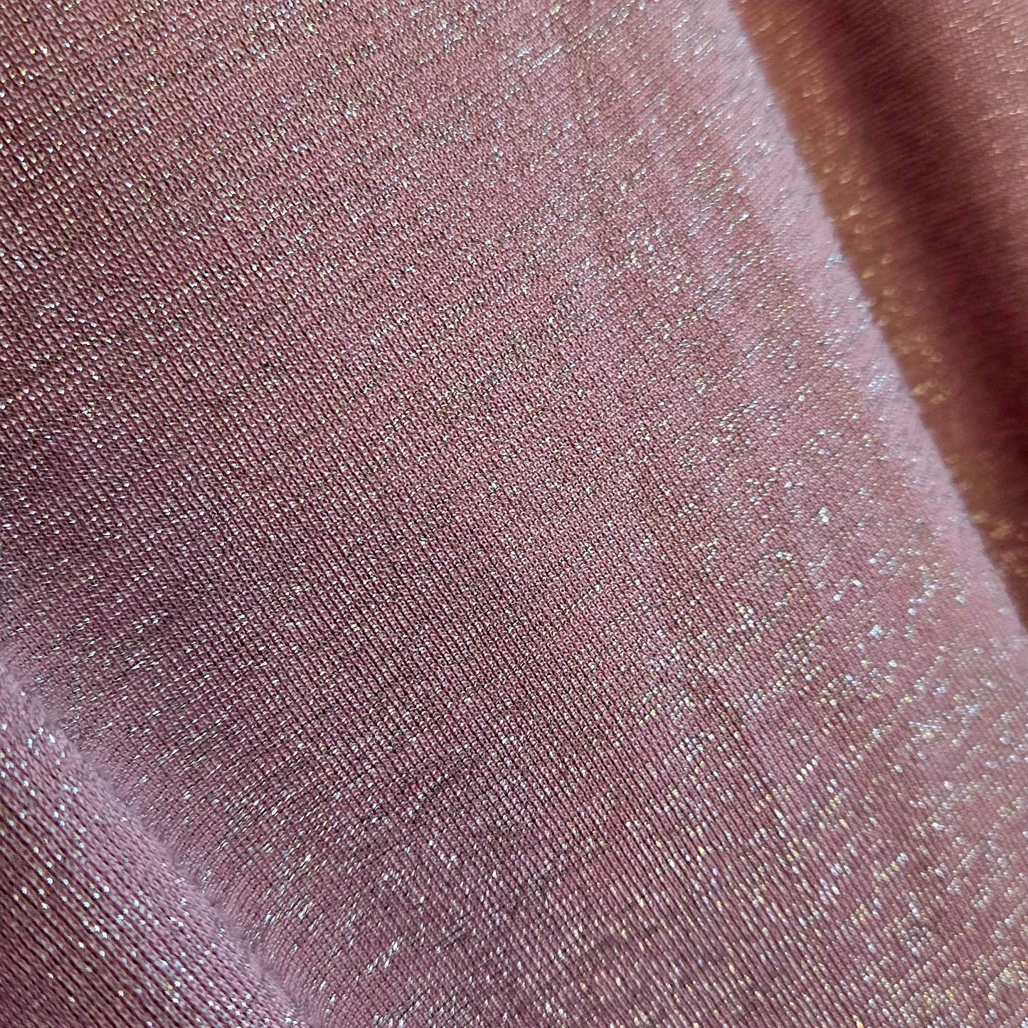 Size L – Cider Dusty Pink Sparkle Bodysuit w/ Keyhole & Ruffle Bust