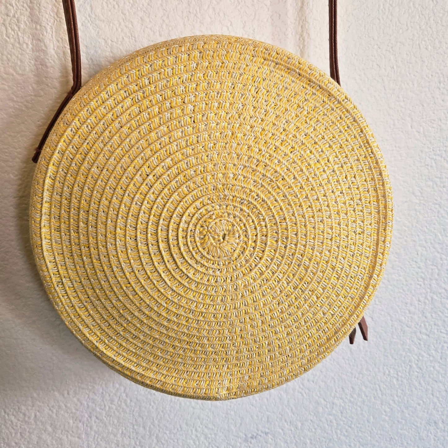 One Size – Express Yellow Woven Circular Mini Bag (2019)