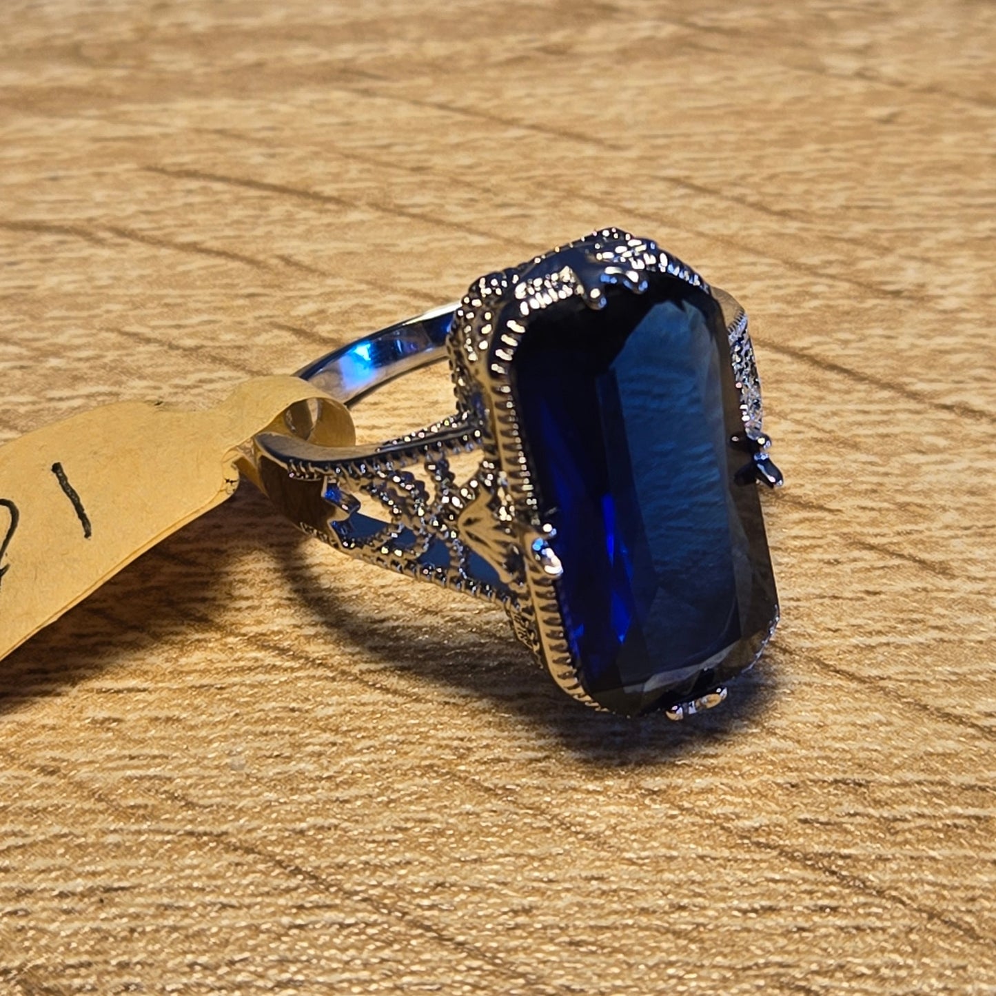 Size 10 S925 Sapphire style Cocktail Statement Ring