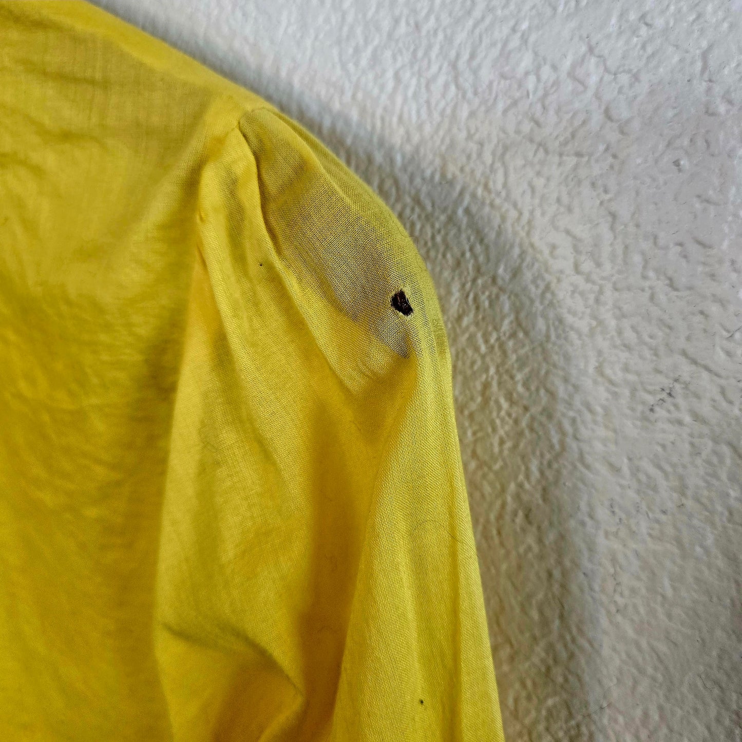 Tory Burch 100% cotton yellow long sleeve top with tie detail