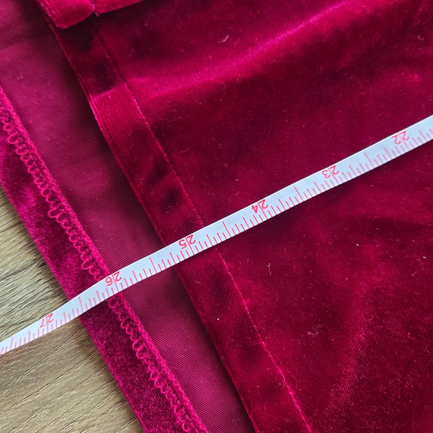 S – Vintage Appleseed’s Velvet Tunic Button-Down in Cranberry Red