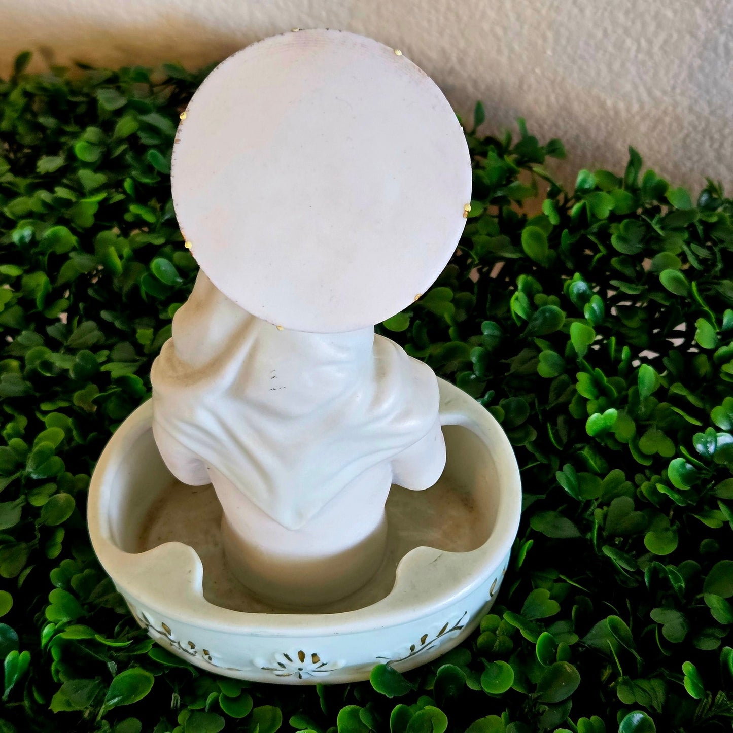 Vintage Holy Mary Porcelain figure and small item holder for Altar or Holy Smoke Holder