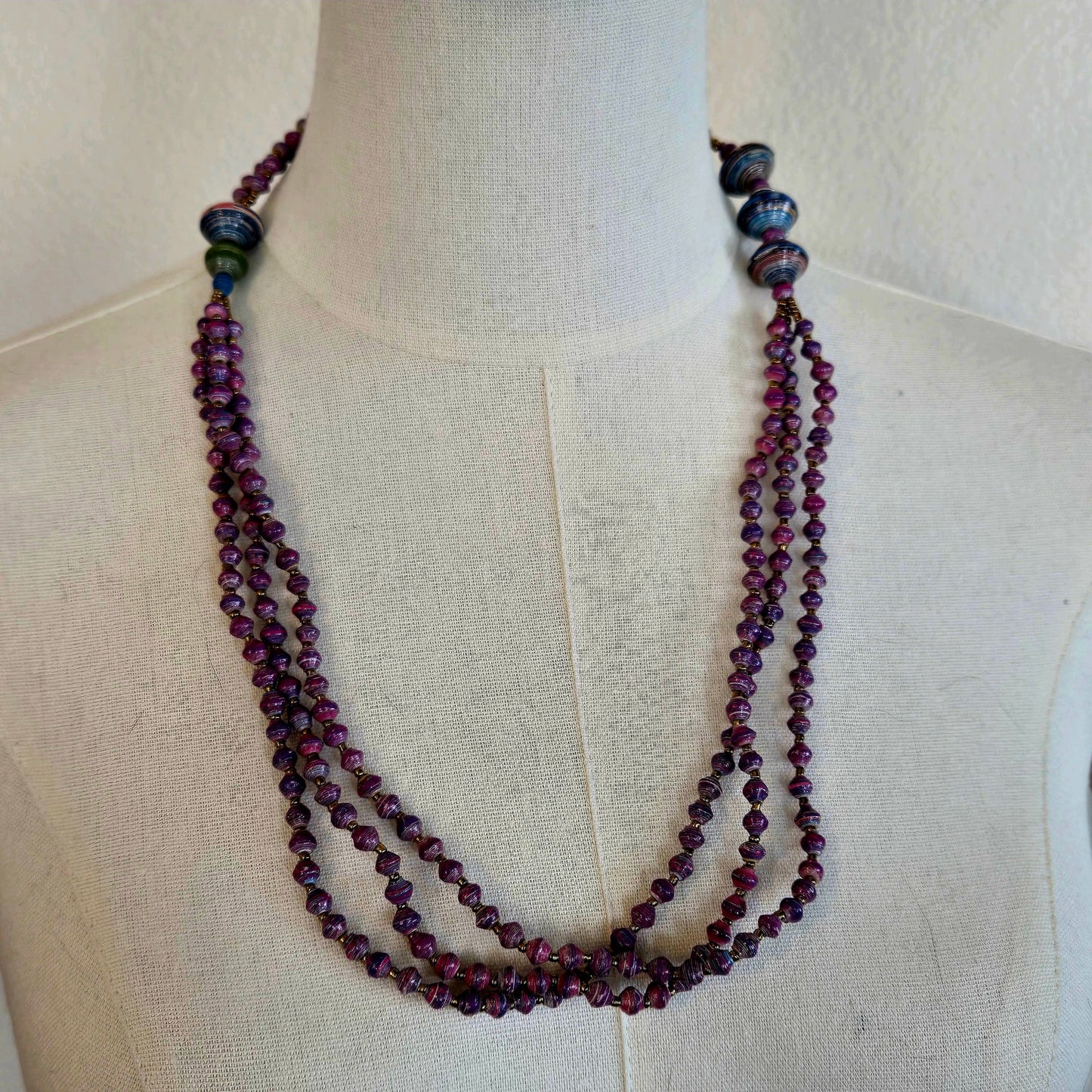 Beads for Life paper bead necklace crafted in Uganda