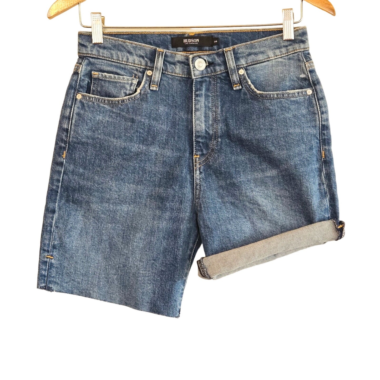 NWT HUDSON HANA MINI BIKER SHORTS HIGH RISE ZIPPER FLY