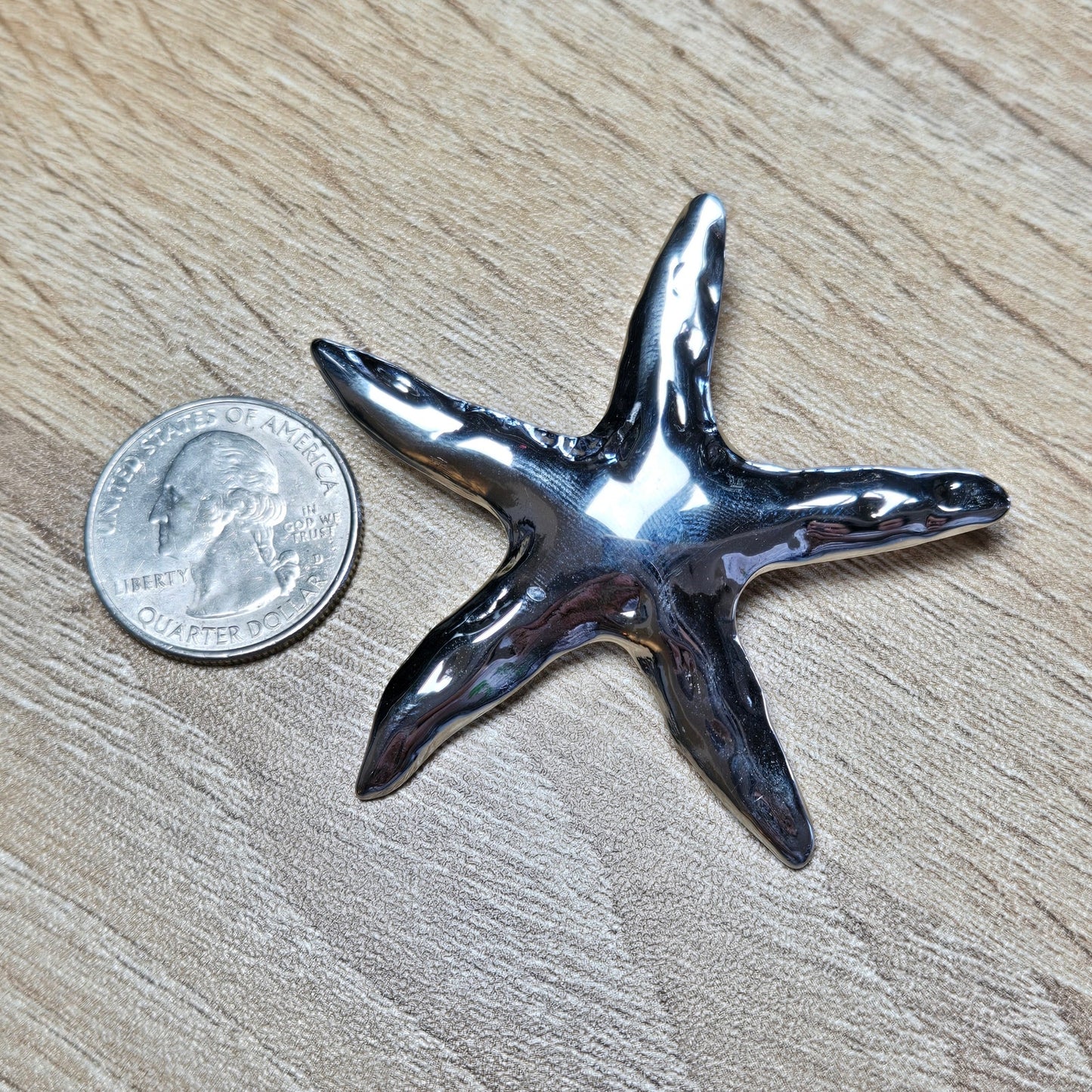 Polished Chrome Starfish Brooch