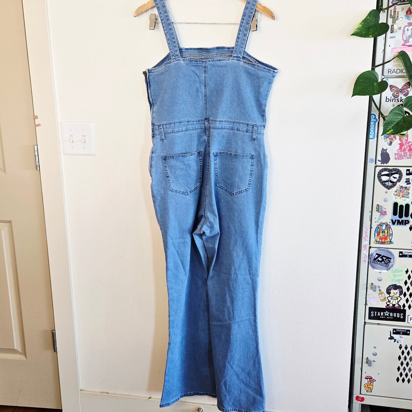 Size L – Light Wash Denim Corset Jumpsuit