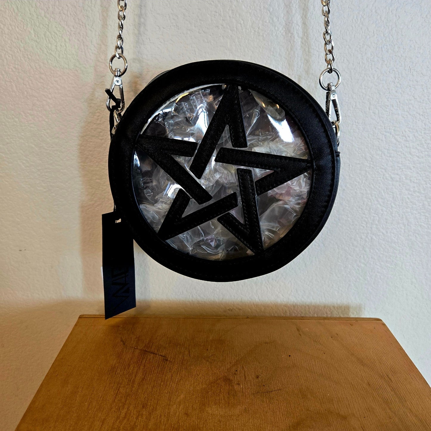 Small Circular Pentagram See-Through Crossbody Purse NWT