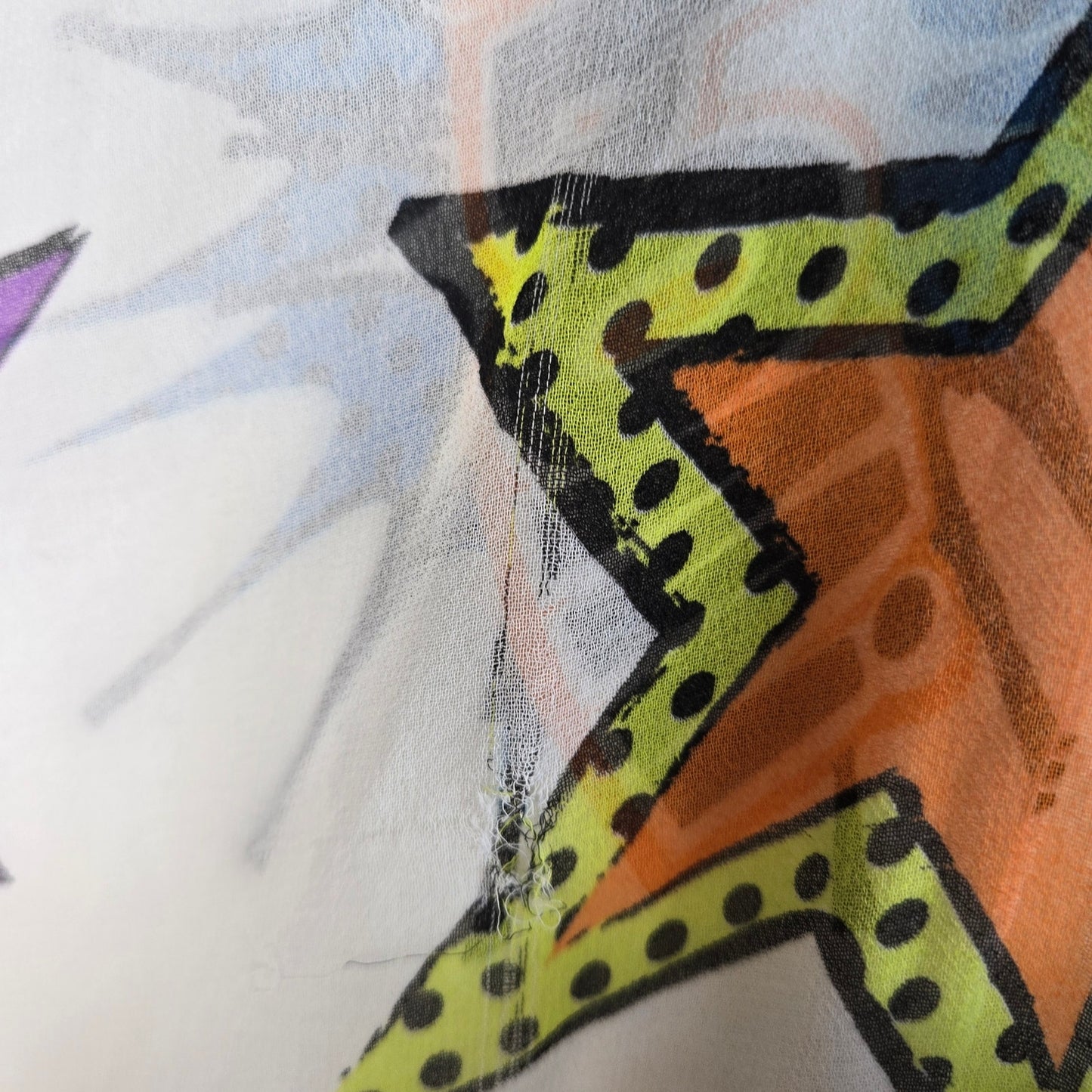 Pop Art Comic Print Sheer Scarf – 20x80” Long | BOOM! KA-POW! Retro Style