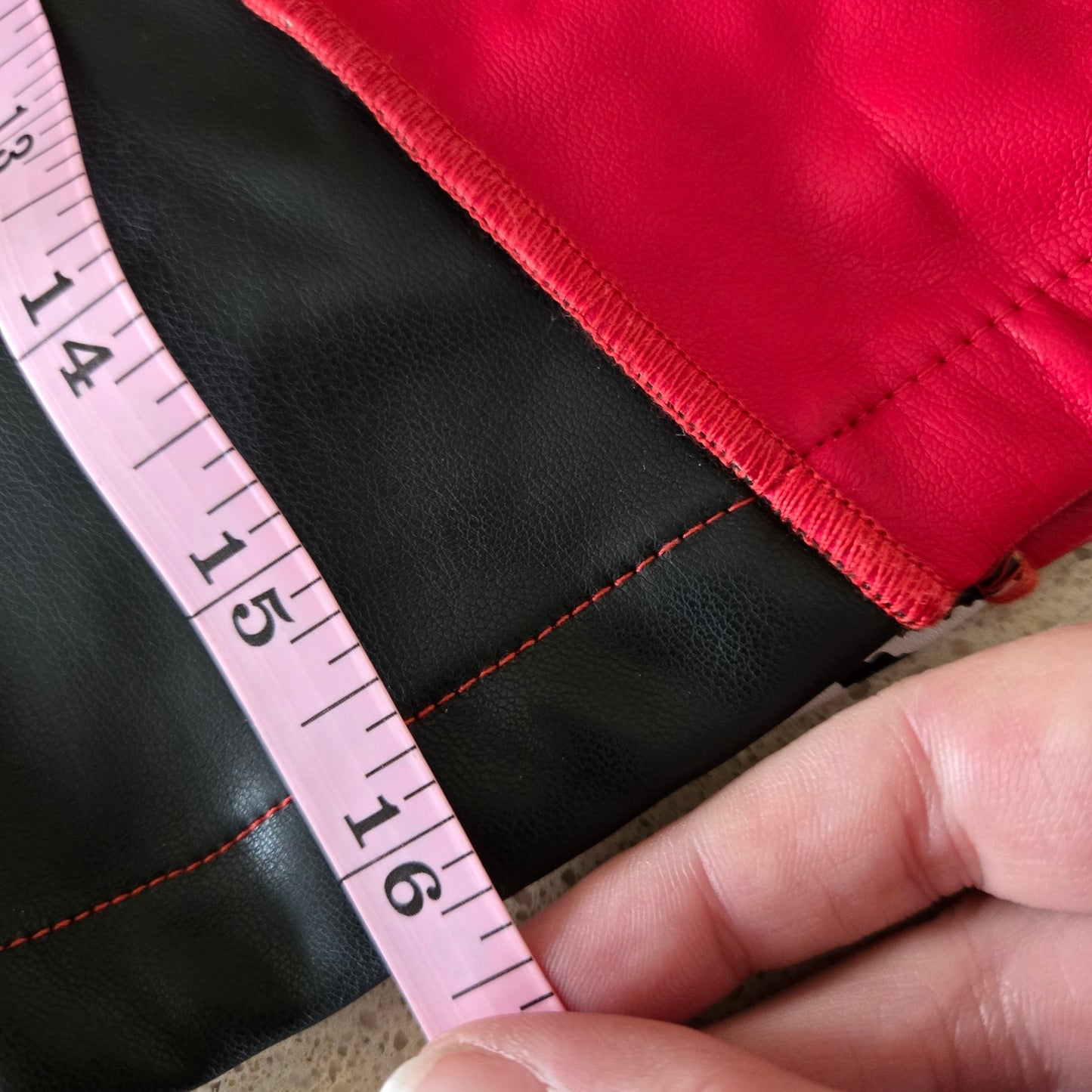 Size L Akira Patchwork Mini Skirt – Faux Leather Zebra + Red + Black