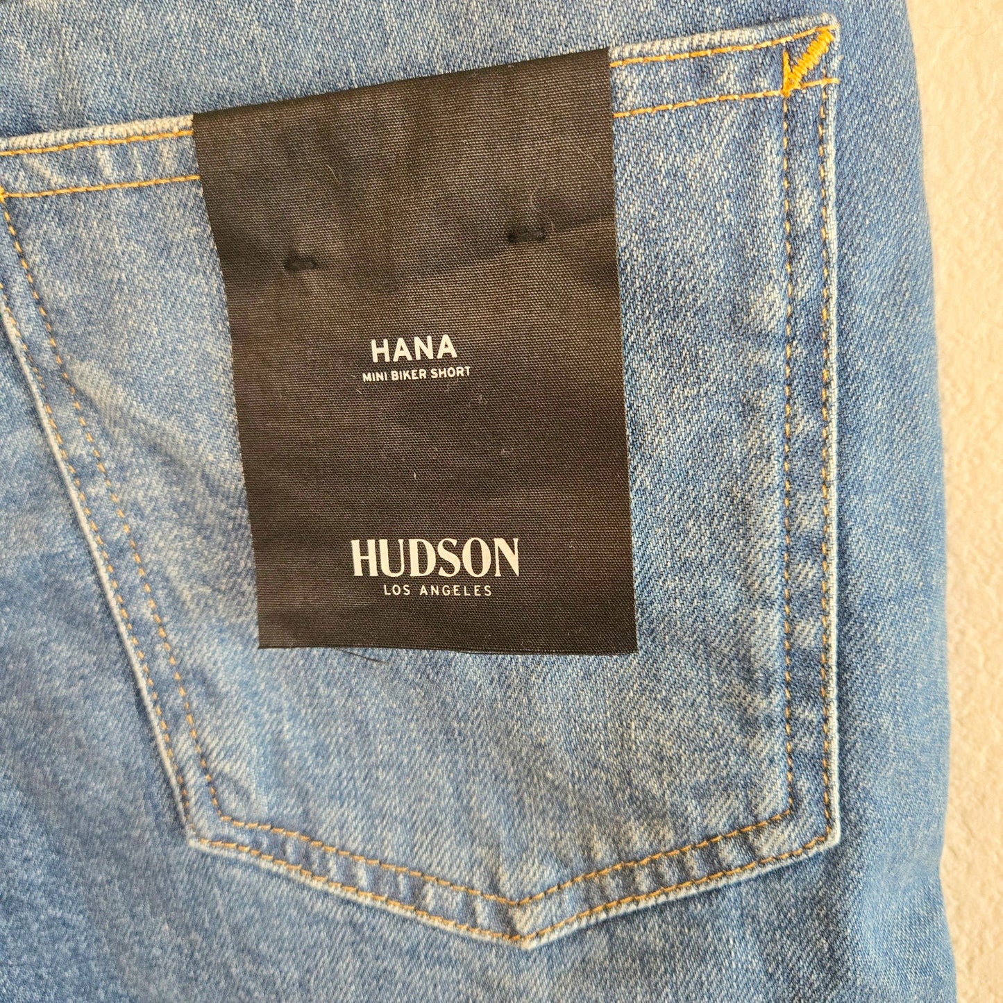 NWT HUDSON HANA MINI BIKER SHORTS HIGH RISE ZIPPER FLY