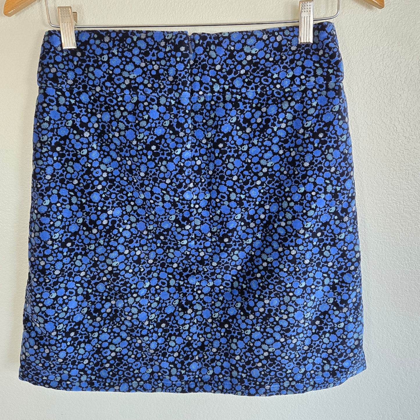 XS–S Fit - Vintage Velvet Mini Skirt by Gap Kids (Holiday 2003) Fit Cobalt Floral Y2K