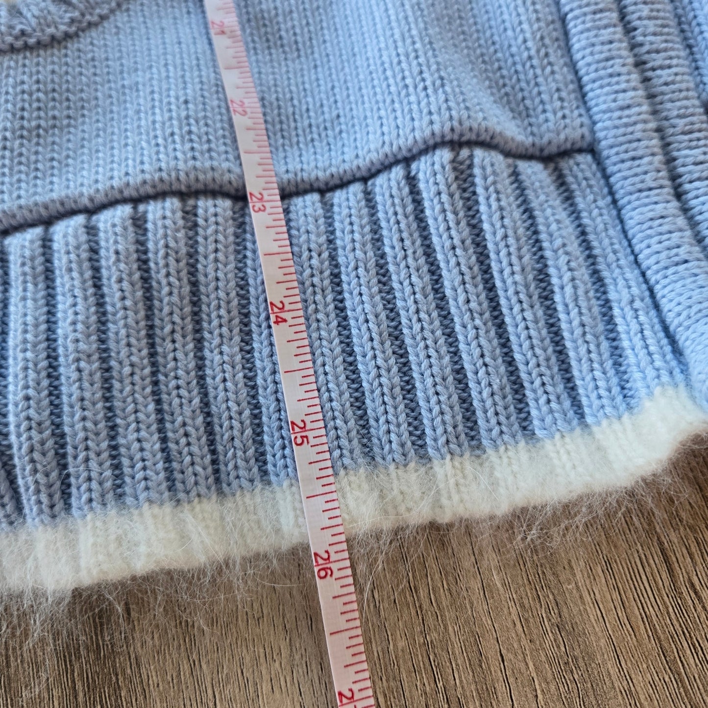 L – Blue Snowflake Zip-Up Cardigan by Quacker Factory