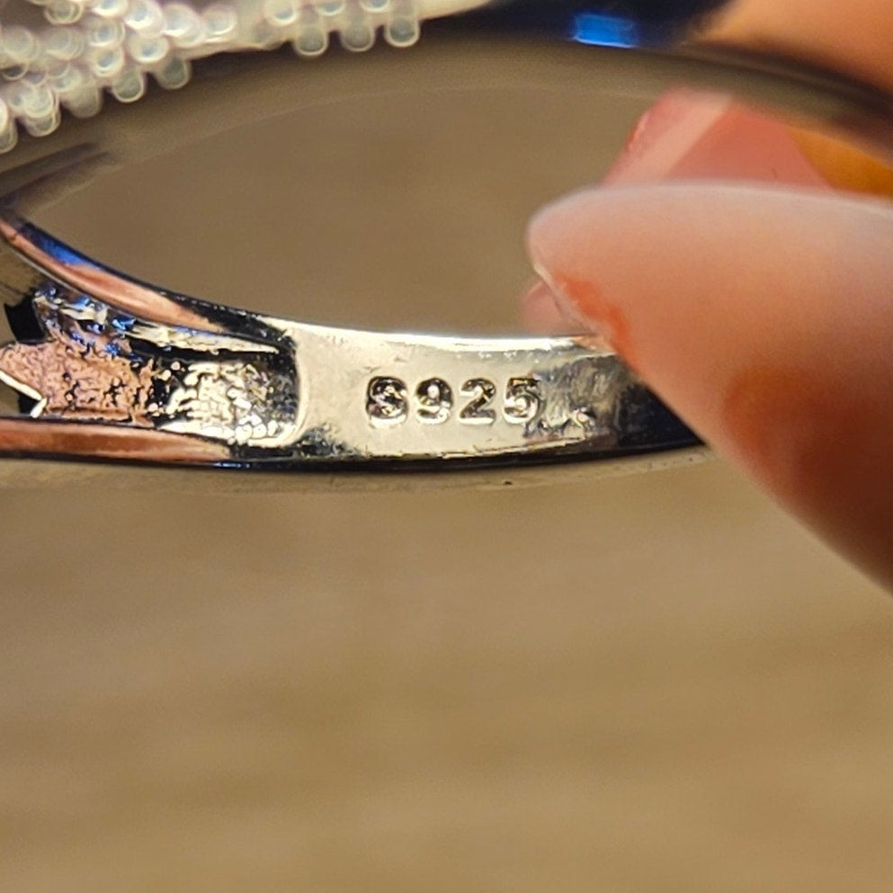 Size 10 S925 Sapphire style Cocktail Statement Ring