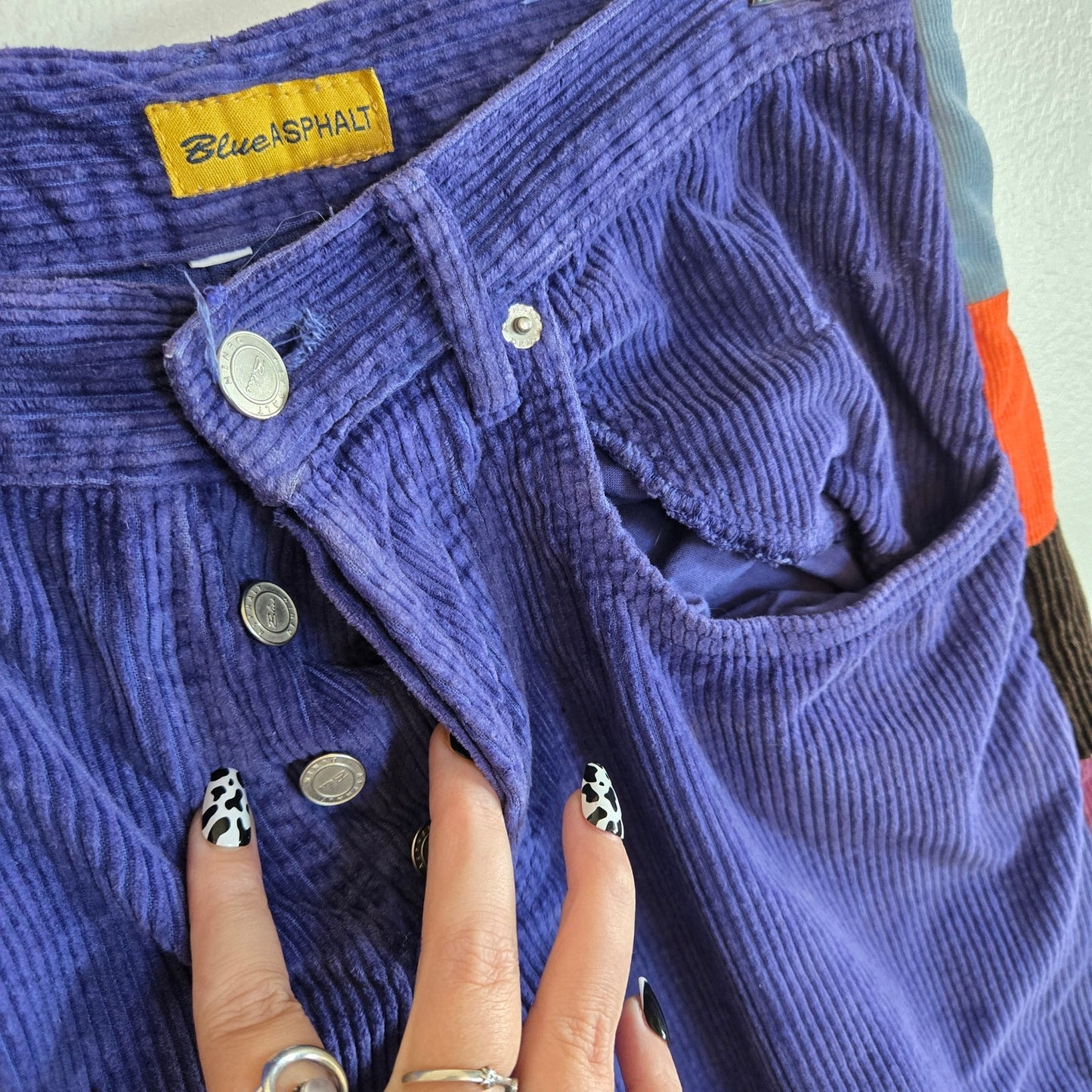 Size M/L – Upcycled Funky Corduroy Patchwork Maxi Skirt (Handmade)