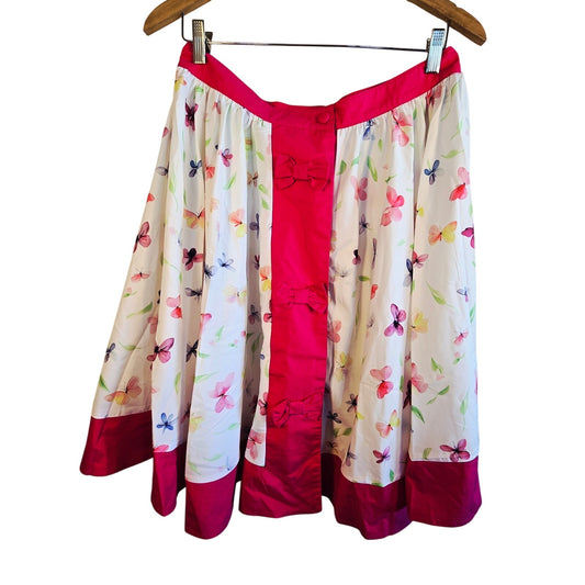 Size L / 10–12 – NWT Unique Vintage Butterfly Skirt – Butterfly Berry Pink
