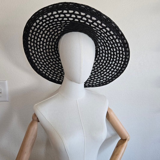 Black Mesh Sun Hat | Coquette Gothic Vintage Vibes | OS