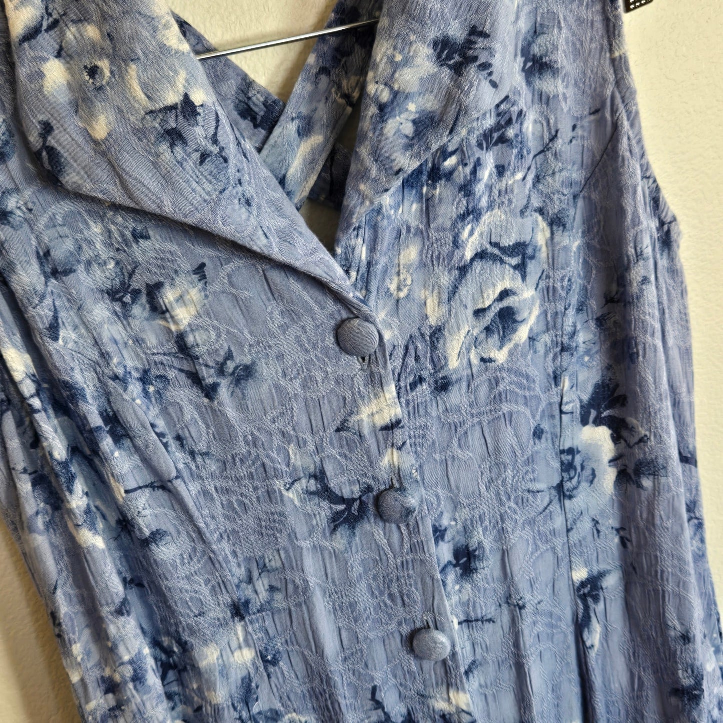 Size 12P – 1990s Blue Crisscross-Back Sundress by Connected