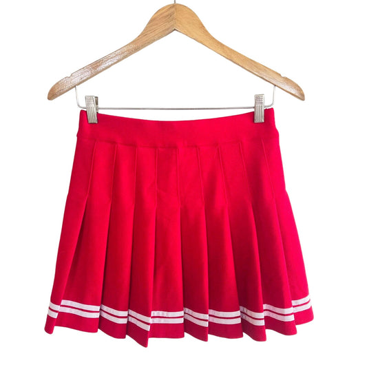 RED PLEATED MINI CHEER SKIRT