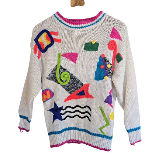 Size M - Vintage 80s/90s Adrian Spencer Abstract Knit Sweater