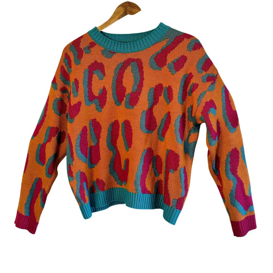 Size XL – Cider Neon Animal Print Coogie-Style Sweater