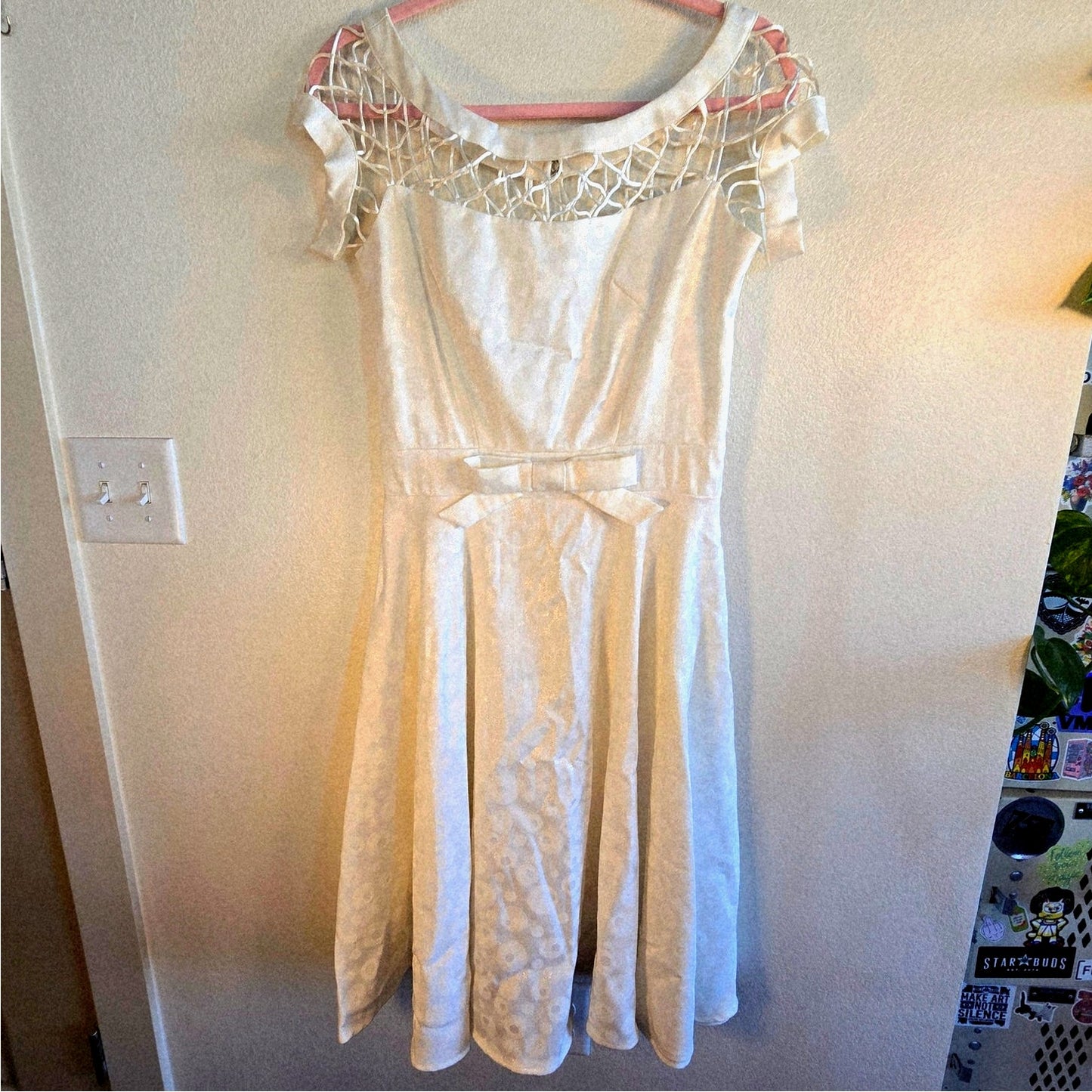 Medium – Tatyana Alika Circle Dress in Shimmery White – NWT