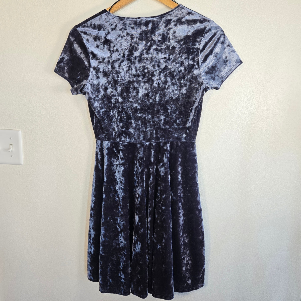 M – Crushed Velvet Fit & Flare Mini Dress