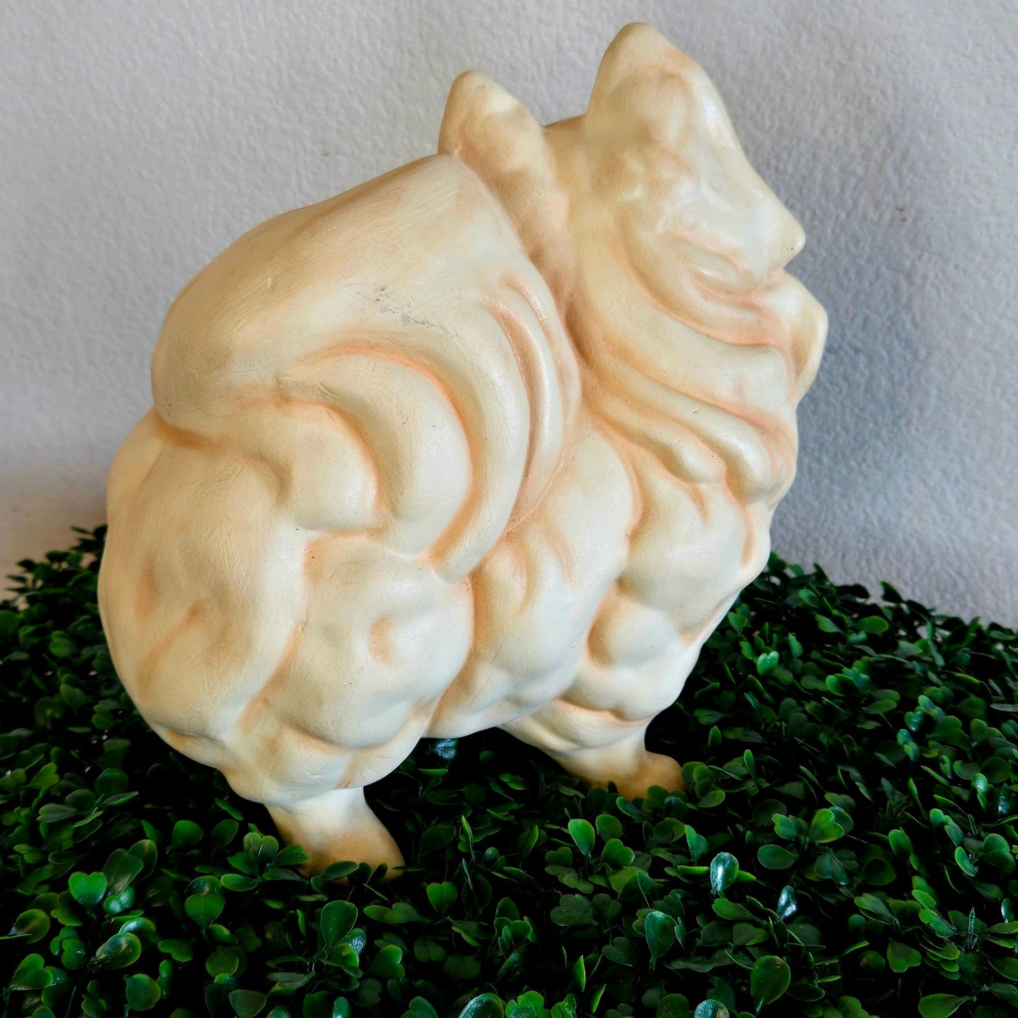 Vintage Ceramic Pomeranian Figurine – 1990s