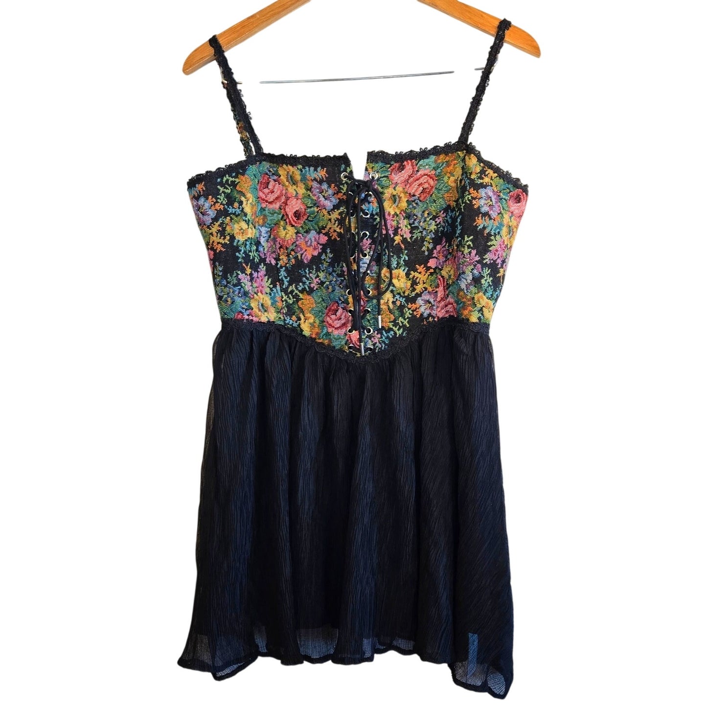 Size L – Cider floral brocade corset mini dress NWT