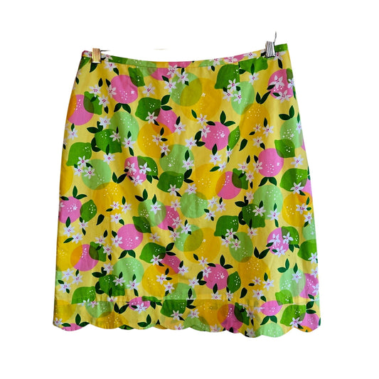 Size 12 – Lilly Pulitzer Citrus Fruit Print Scalloped Skirt
