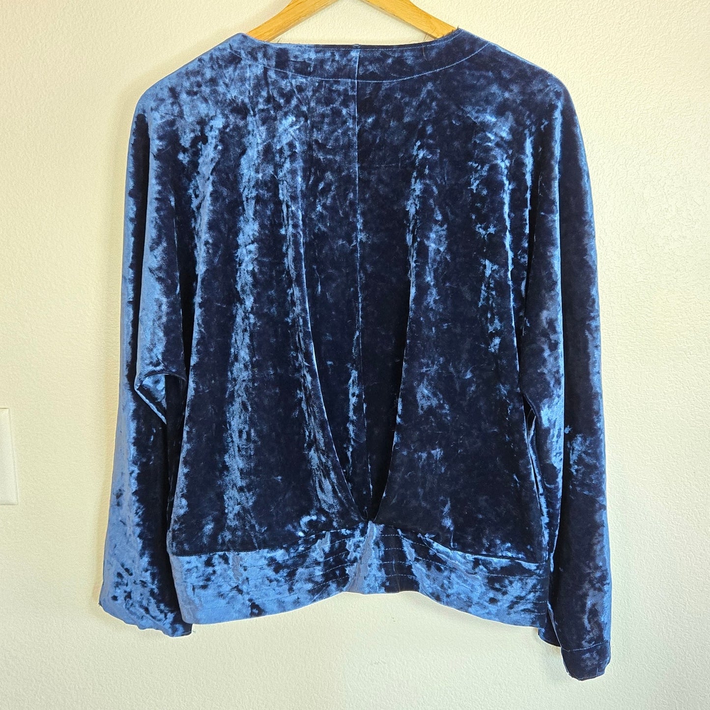 Size L – Zara Woman Velvet Deep-V Cardigan with Sequin Parrot Patch