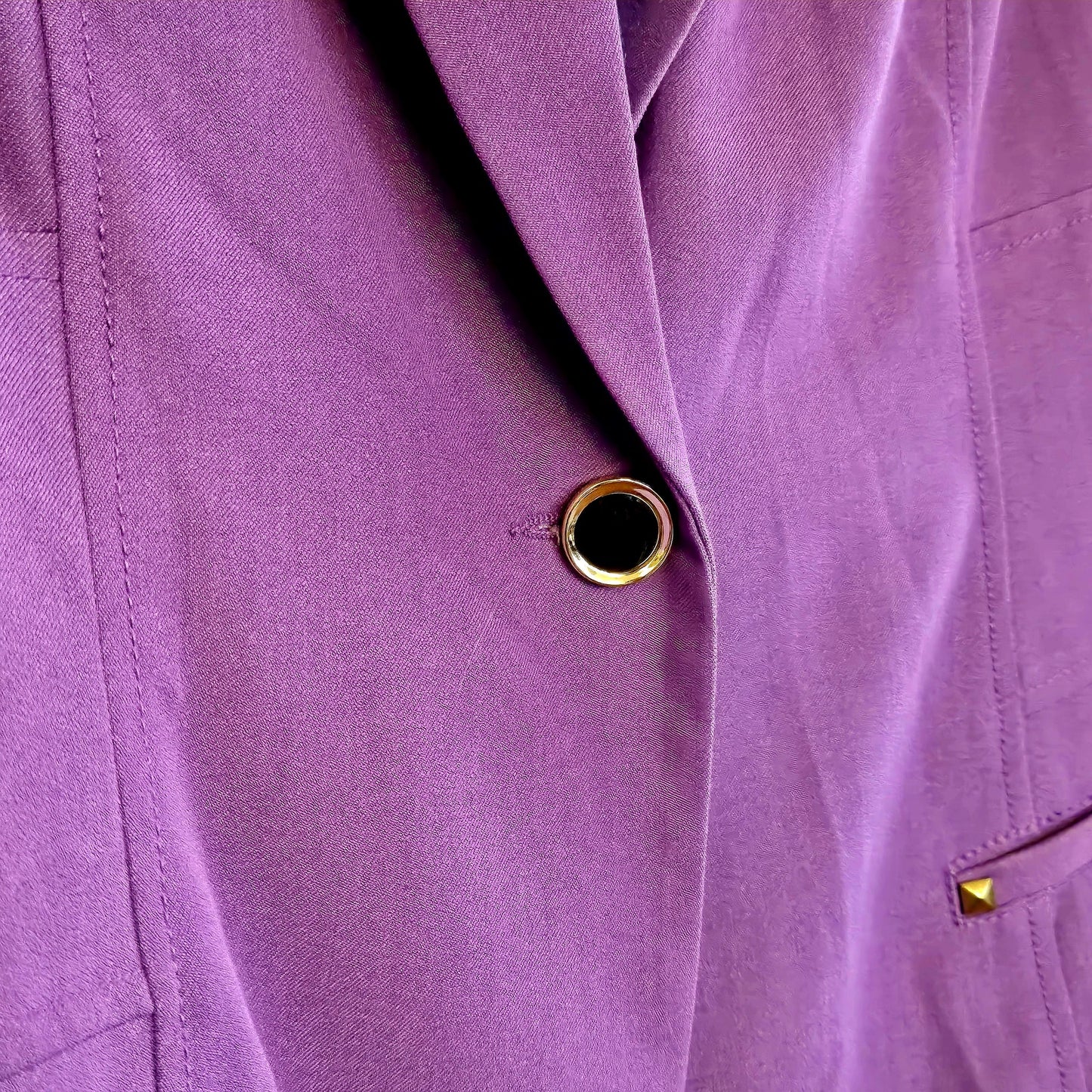 Size M – Iman Lavender & Turquoise Lined Fitted Oversized Blazer