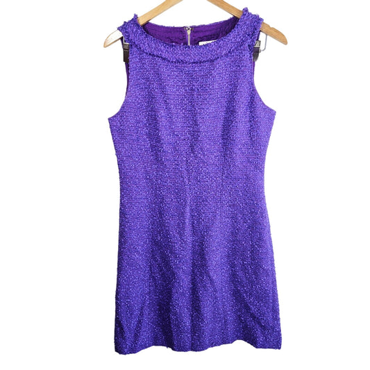 Size 12 Kate Spade Purple Bouclé Sleeveless Shift Dress