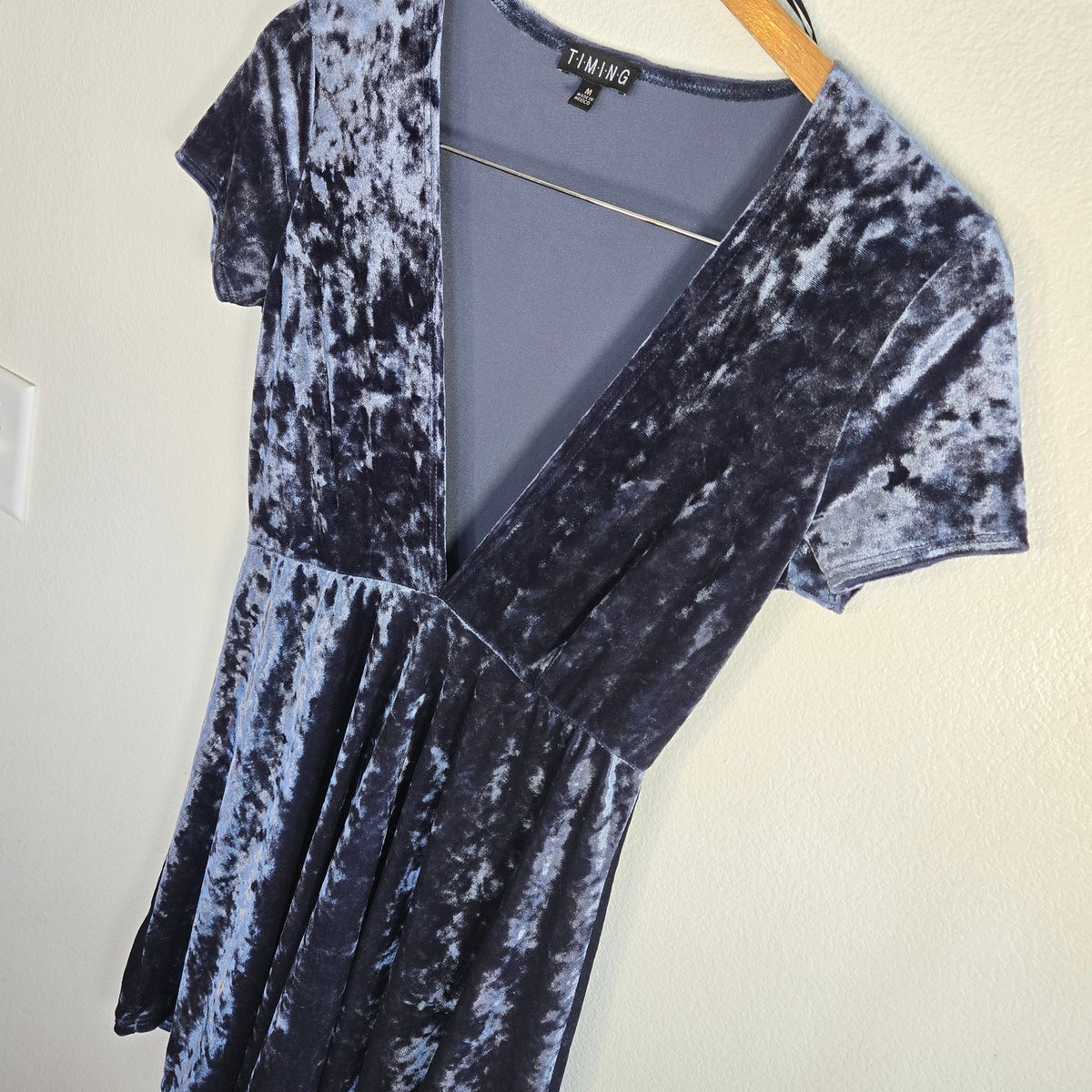 M – Crushed Velvet Fit & Flare Mini Dress