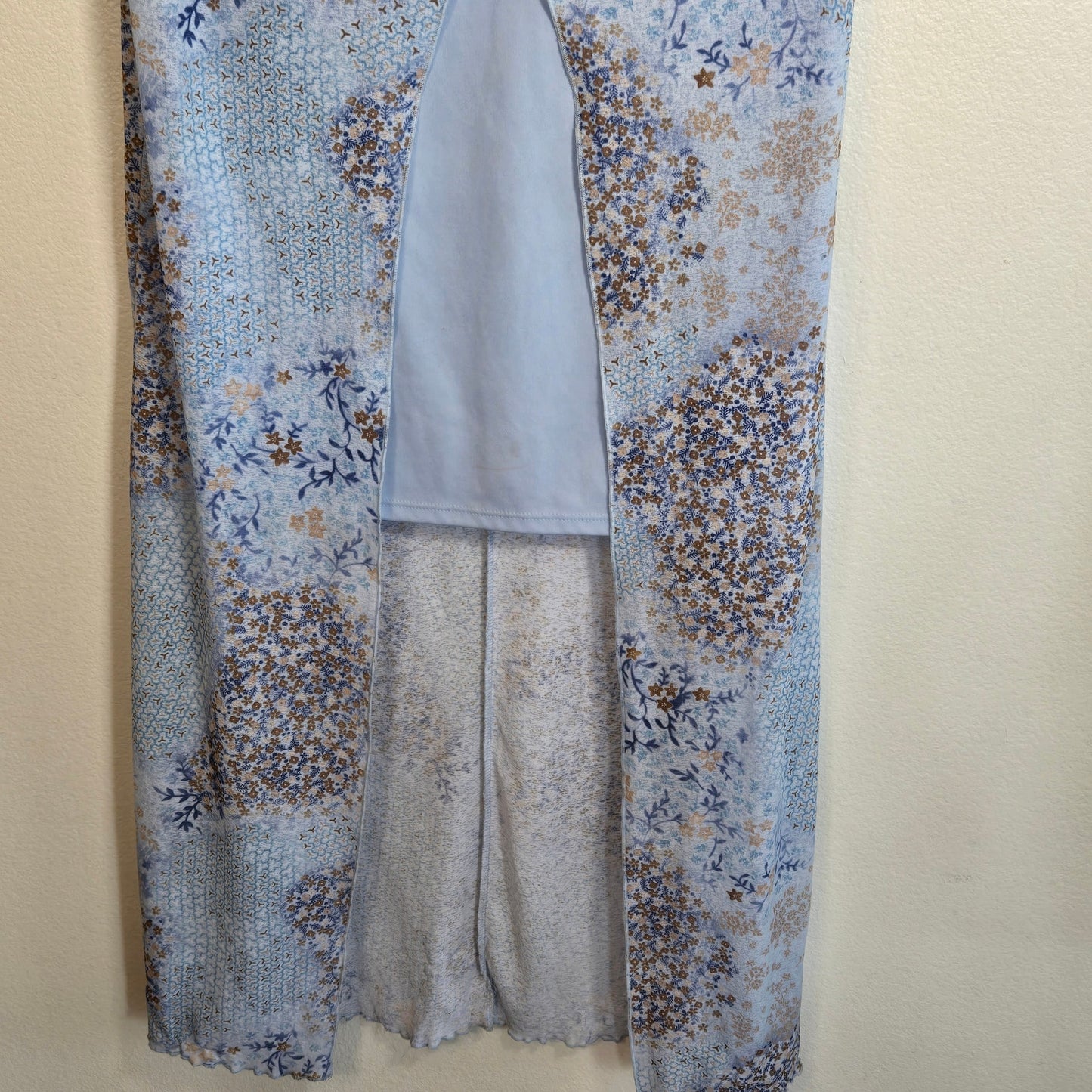 M – Rocket Candy Blue Mesh Overlay Slip Dress (90s/Y2K Vintage)