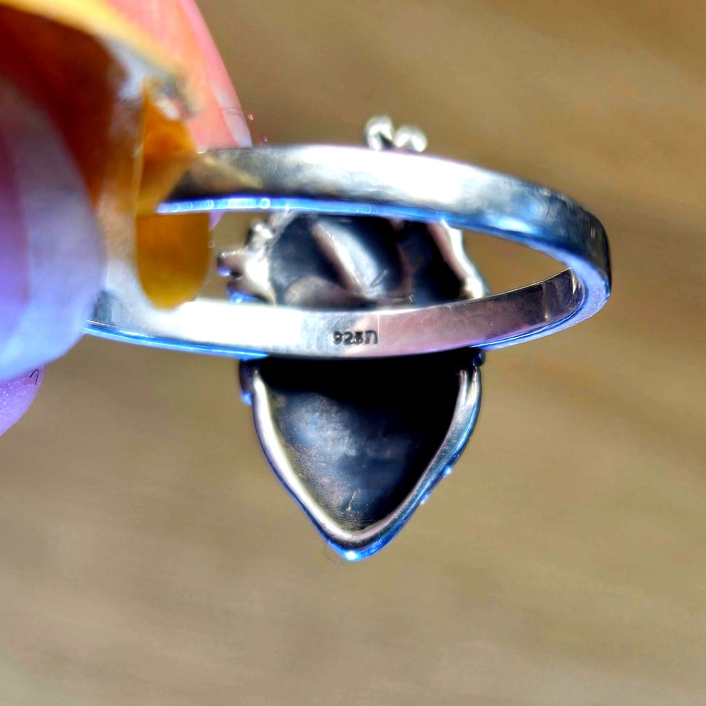 Size 8 Sterling Silver Anatomical Heart Ring