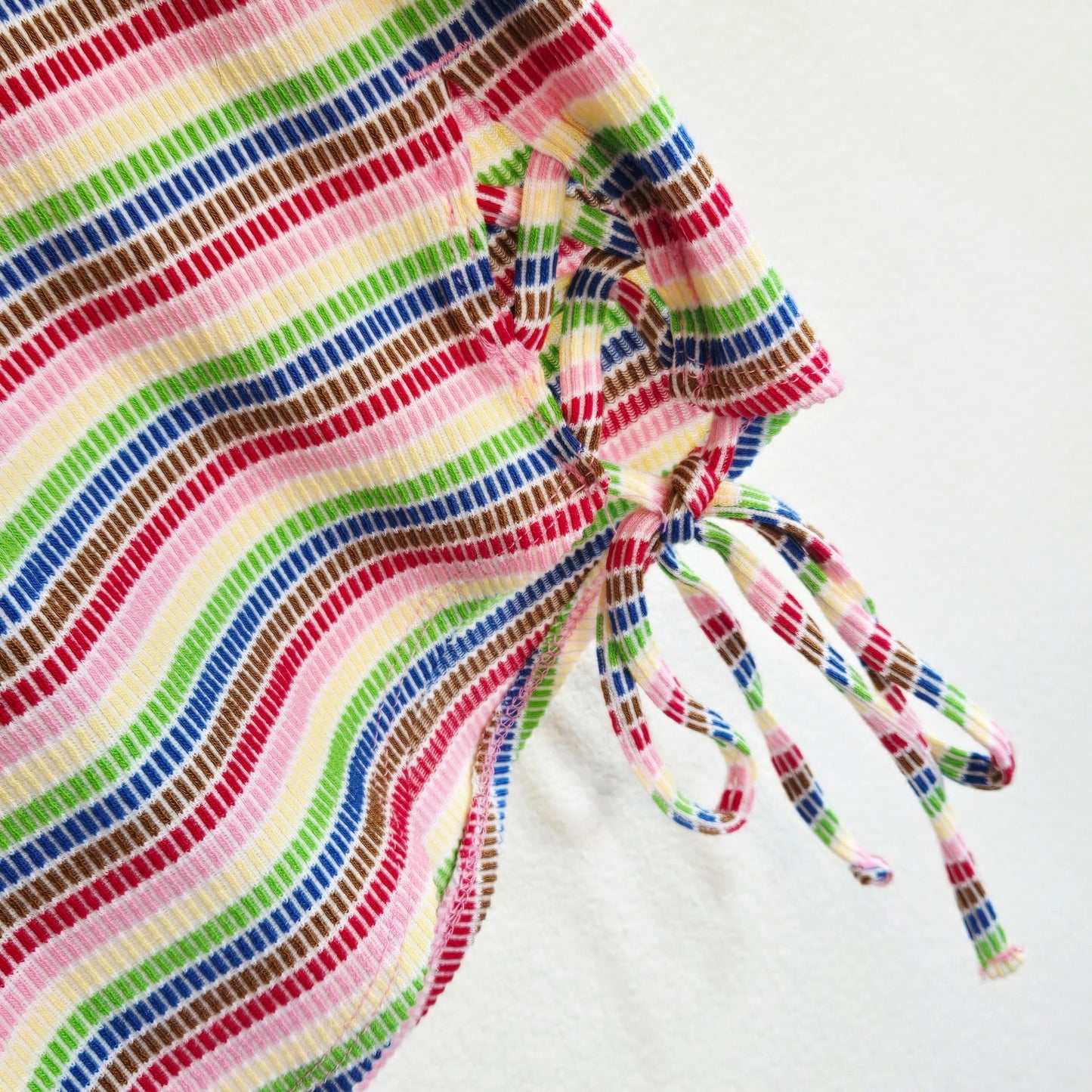 Size S – Pride Rainbow Dot-Stripe Tie Mini Skirt