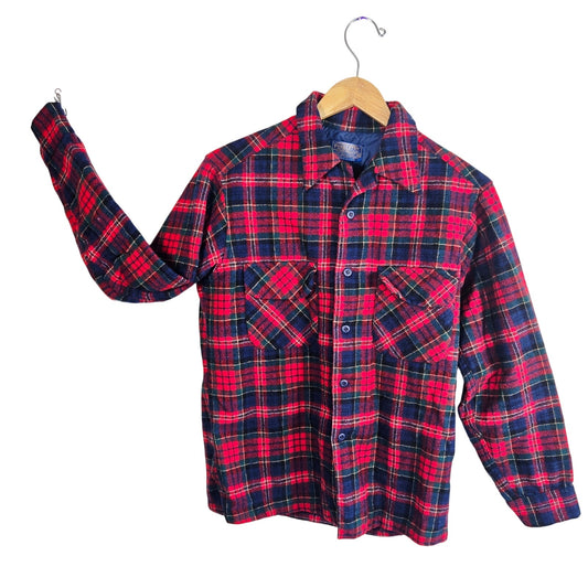 Size Medium Vintage Pendleton Wool Flannel Shirt – Red/Navy Tartan