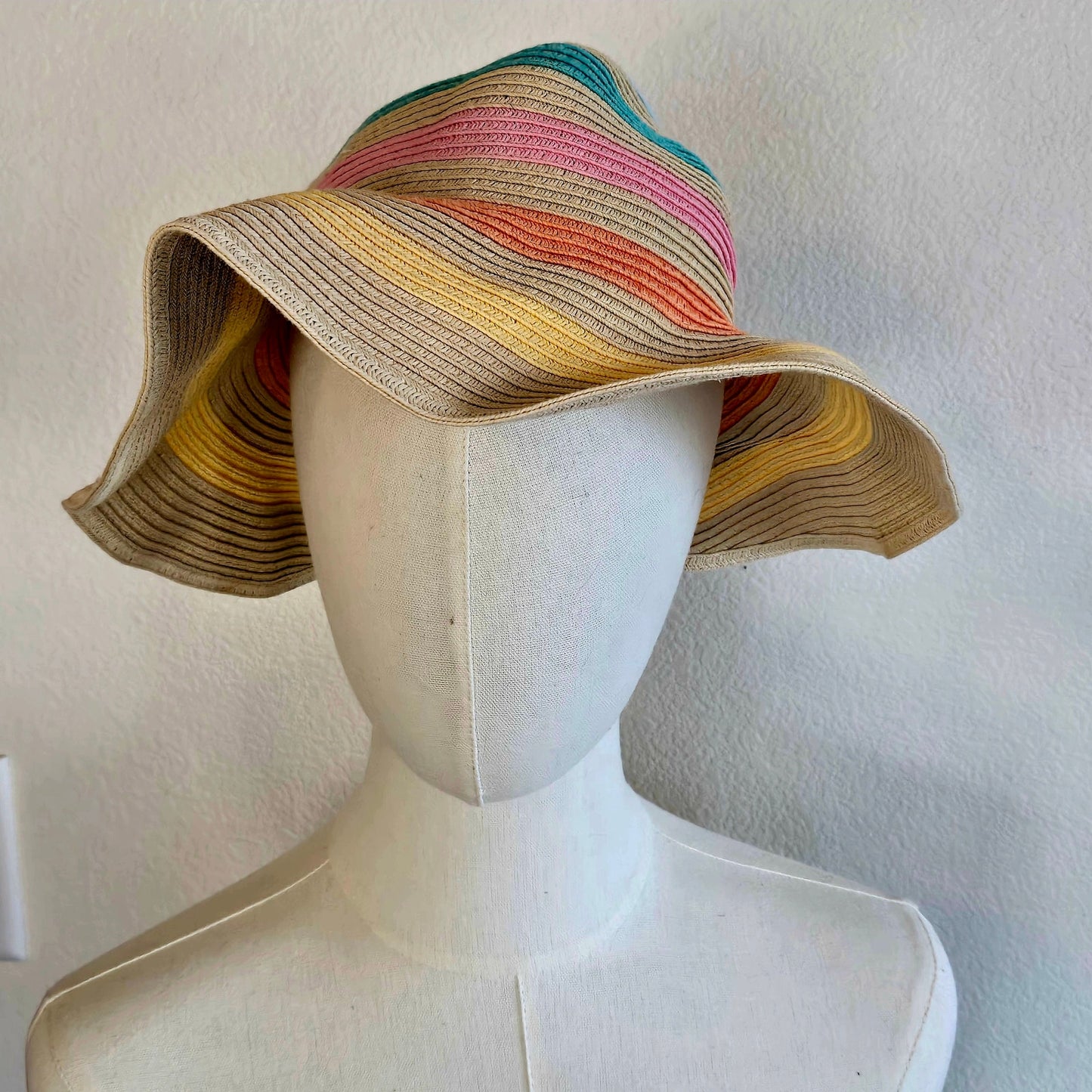 One Size – FSC Pastel Stripe Natural Fiber Brimmed Hat
