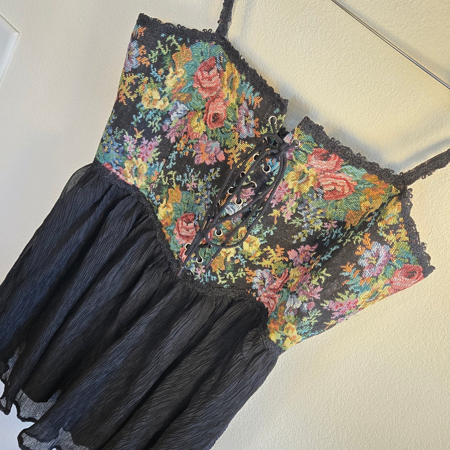 Size L – Cider floral brocade corset mini dress NWT