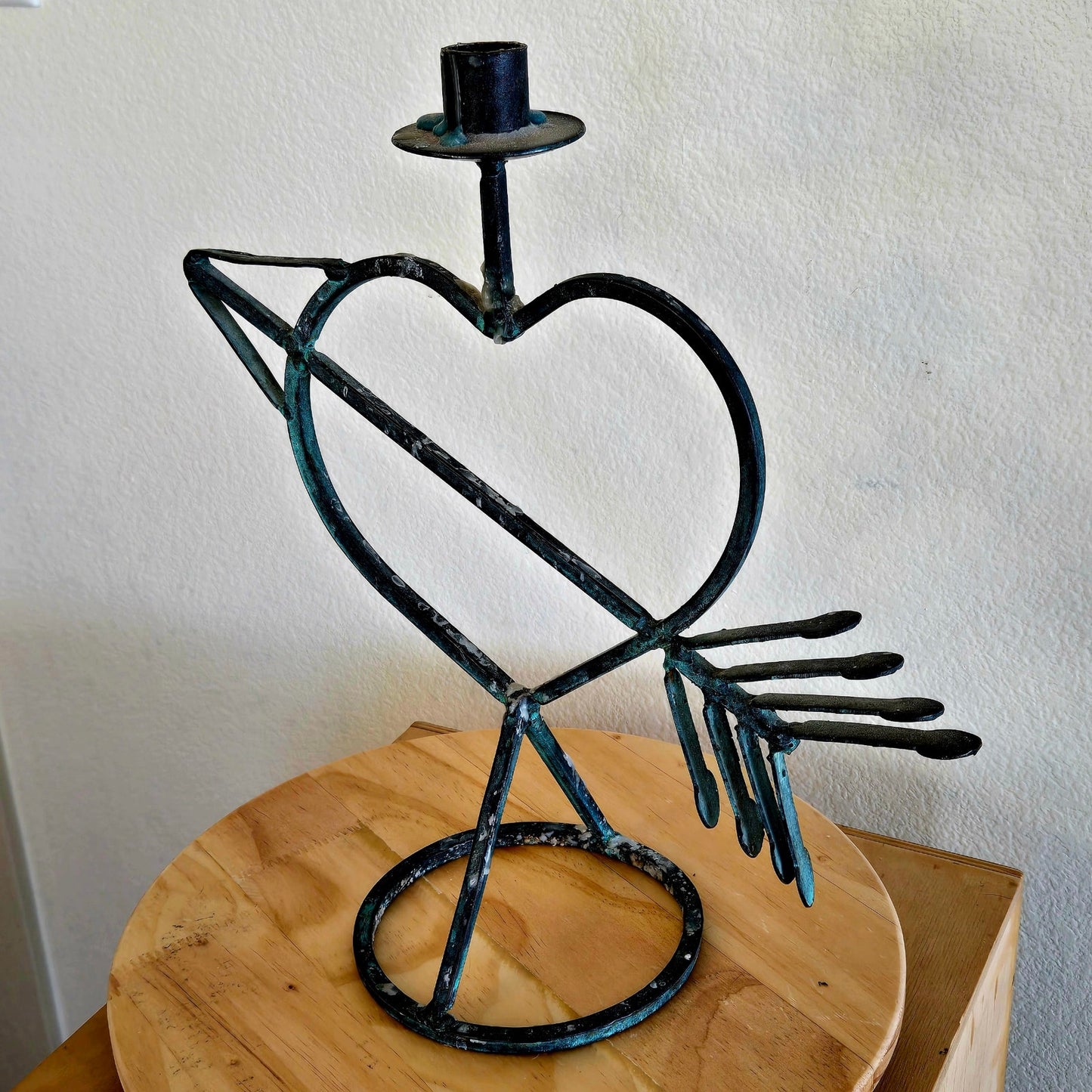 Iron Heart & Arrow Vintage Witchy Candlestick Holder