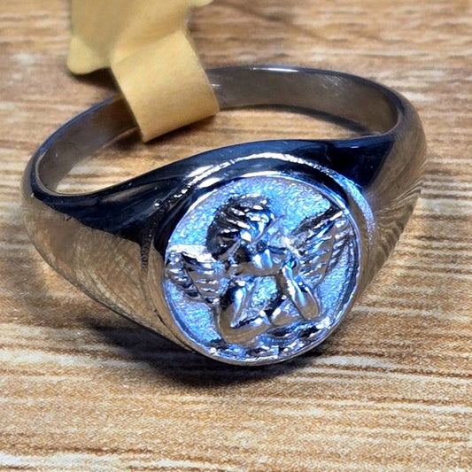 Size 9 Cherub Signet Ring