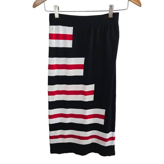 Geometric midi length knit skirt