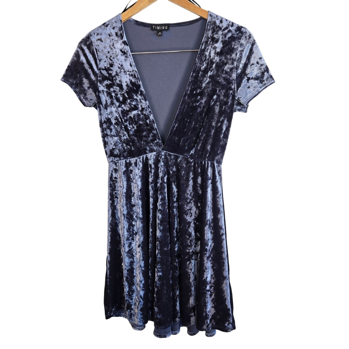 M – Crushed Velvet Fit & Flare Mini Dress