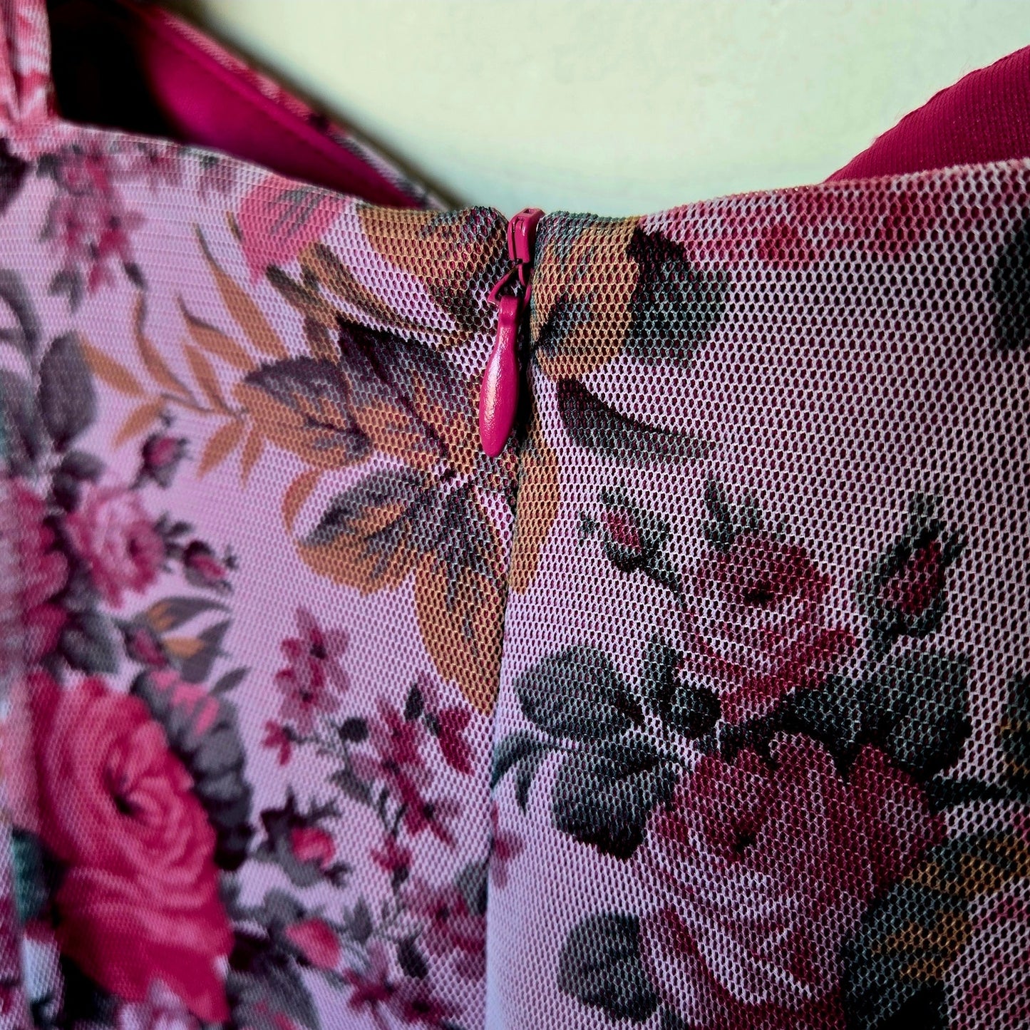 Onyx Nite vintage 90's Floral rose mesh cup top mini dress