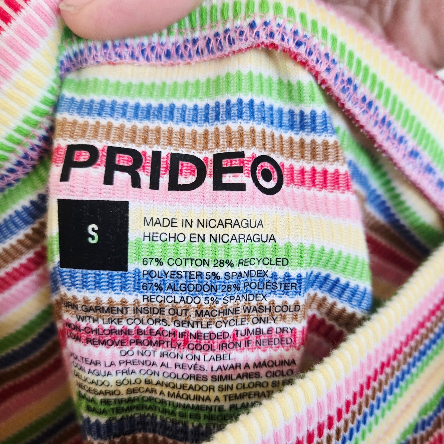 Size S – Pride Rainbow Dot-Stripe Tie Mini Skirt