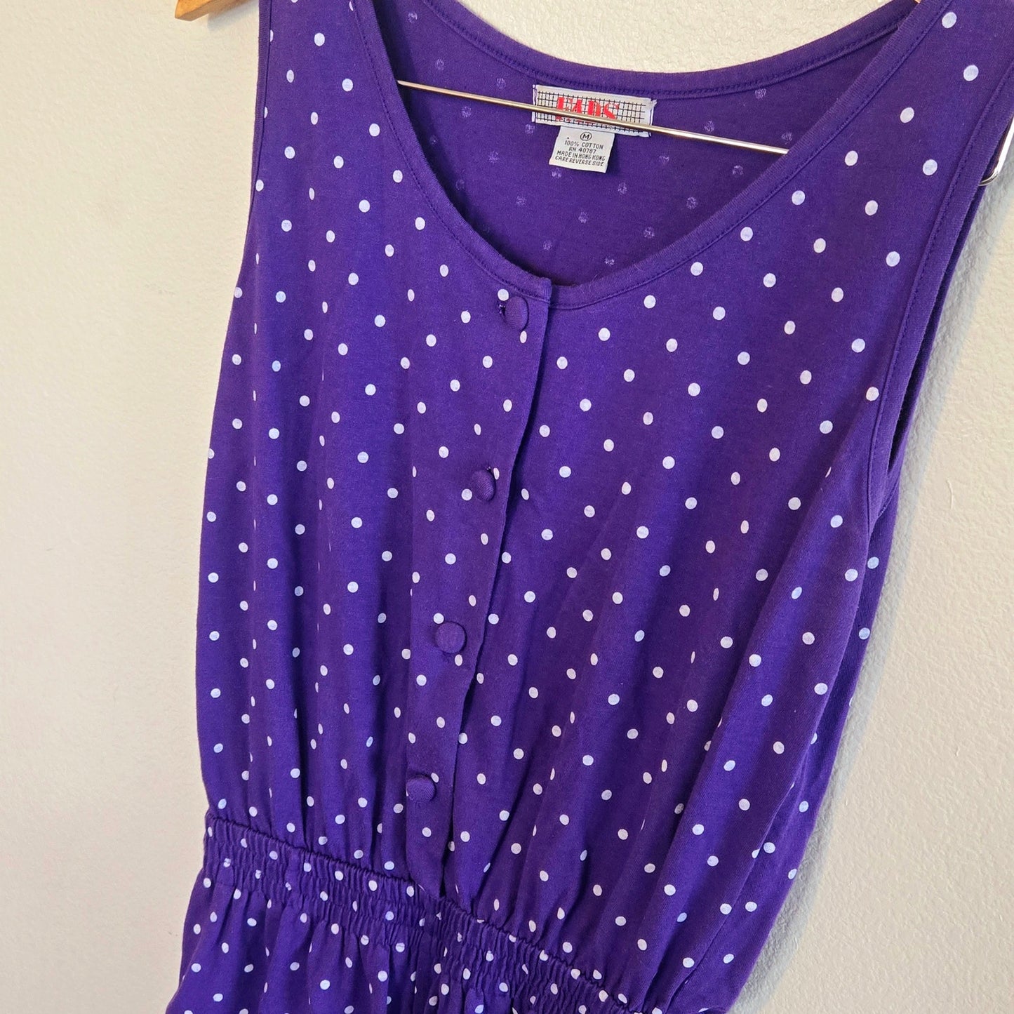 Size Medium Vintage Polkadot 1980's Romper with Pockets