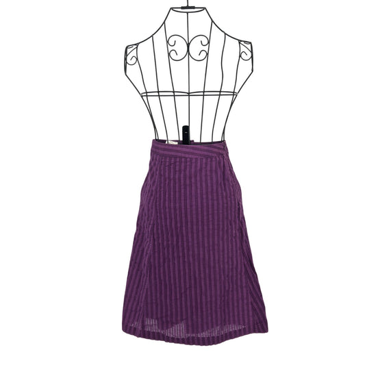 Size 10 Vintage Harvé Benard Plum Textured Cotton A-Line Skirt Whimsy Goth Cottagecore