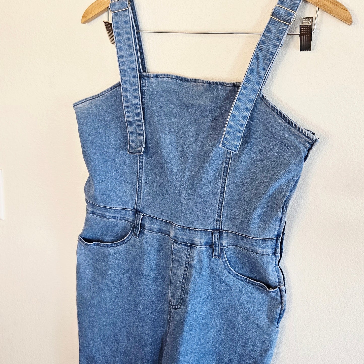 Size L – Light Wash Denim Corset Jumpsuit